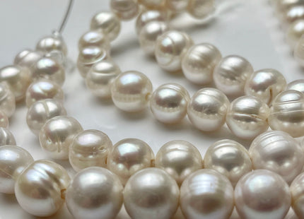 12-13 mm Half Strand Natural White Potato Large Hole Freshwater Pearl Beads Hole size 2.2 mm Genuine White Potato Pearls 17 Beads #P1897