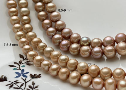 7 mm Or 8 mm AA Champagne Semi Round Freshwater Pearl Beads Genuine Freshwater Pearl Beads High Quality Freshwater Pearls #1226