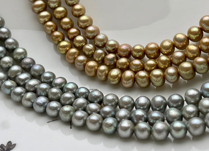 6-6.5mm AA Golden Champagne OR Laurel Green Potato Freshwater Pearl Beads Genuine High Luster Freshwater Pearl Beads70 Beads #516