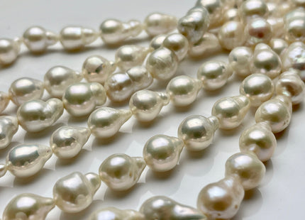 8-9x10-11 mm Natural White Teardrop Baroque Pearl Beads Genuine Natural Freshwater Baroque Pearls 30-35 Beads #P1901