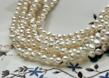 5-6 mm AA Freshwater Pearl Nugget Freshwater Pearl Beads Genuine Natural White High Luster Potato Nugget Pearls 74 Beads #P1903