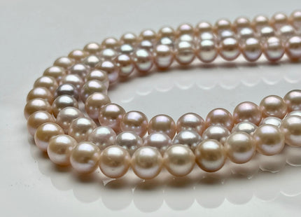 8 mm AA Natural Pink OR Pale Pink Near Round Freshwater Pearl Beads Genuine Natural Freshwater Pearls High Luster Natural Pink Pearls #532