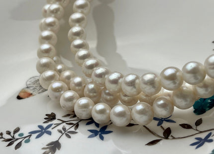 8.5-9 mm AAA Round Natural White Freshwater Pearls Genuine Natural Pearl Beads Lustrous White Bridal Pearl High Quality White Pearls #1222