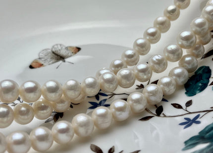 8.5-9 mm AAA Round Natural White Freshwater Pearls Genuine Natural Pearl Beads Lustrous White Bridal Pearl High Quality White Pearls #1222