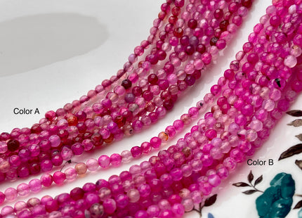 4 mm Faceted Round Multi Pink Agate Gemstone Beads Genuine Agate Gemstone Loose Beads 14 Inches Strand #2743