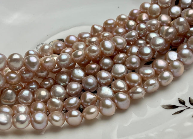 8-11 mm AAAA High Quality Potato Nugget Freshwater Pearl Beads Natural Pink High Luster And Smooth Genuine Freshwater Pearls 54 Beads #P1910