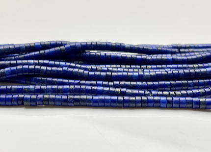 2x4mm Lapis Blue Color Jasper Heishi Rondelle Shape Genuine Natural Jasper Gemstone Loose Beads 15.5 Inches Strand #3865
