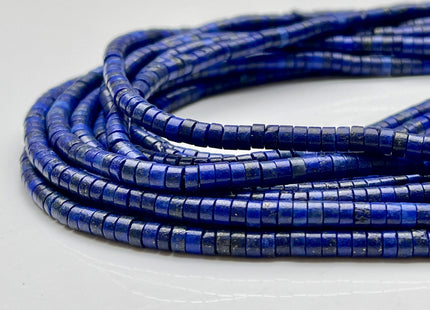 2x4mm Lapis Blue Color Jasper Heishi Rondelle Shape Genuine Natural Jasper Gemstone Loose Beads 15.5 Inches Strand #3865