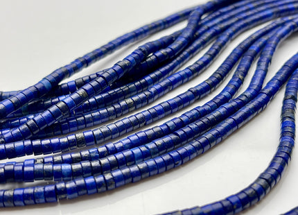 2x4mm Lapis Blue Color Jasper Heishi Rondelle Shape Genuine Natural Jasper Gemstone Loose Beads 15.5 Inches Strand #3865