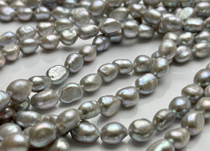 7x9 mm AAA Gray Color Rice Nugget Freshwater Pearl Beads Genuine High Luster Freshwater Pearl Nugget Pearls #P1913