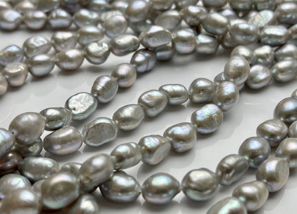 7x9 mm AAA Gray Color Rice Nugget Freshwater Pearl Beads Genuine High Luster Freshwater Pearl Nugget Pearls #P1913