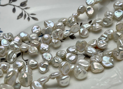 8-9x10-11 mm AAAA Natural White Keshi Freshwater Pearls Top Drilled Keshi Pearl Beads High Luster W/Slightly Pink Genuine Keshi Pearl #1036
