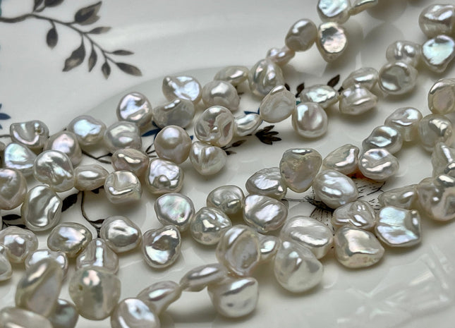 8-9x10-11 mm AAAA Natural White Keshi Freshwater Pearls Top Drilled Keshi Pearl Beads High Luster W/Slightly Pink Genuine Keshi Pearl #1036
