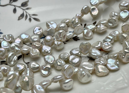 8-9x10-11 mm AAAA Natural White Keshi Freshwater Pearls Top Drilled Keshi Pearl Beads High Luster W/Slightly Pink Genuine Keshi Pearl #1036