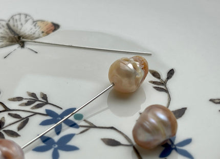 One Piece 9x11-13mm Hand Carved Skull Freshwater Pearl Beads Genuine Natural Pink Top Half Drilled Pearl For DIY Earring Pendant #P1838