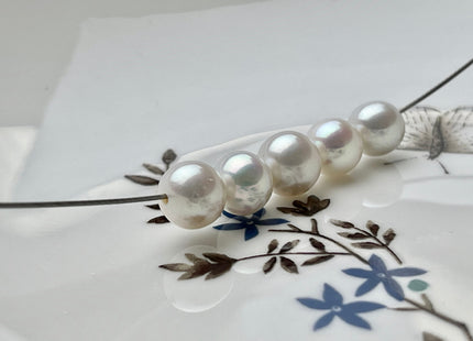 One Piece 8.5-9mm AAAAA Natural White Round Freshwater Edison Pearl Large Hole Natural White High Luster Akoya Quality Edison Pearl #P1839
