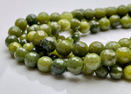 6mm 8mm 10mm AAA Faceted Round Canadian Nephrite Jade Gemstone Beads Genuine Natural Green Jade 15 Inches Strand #3872