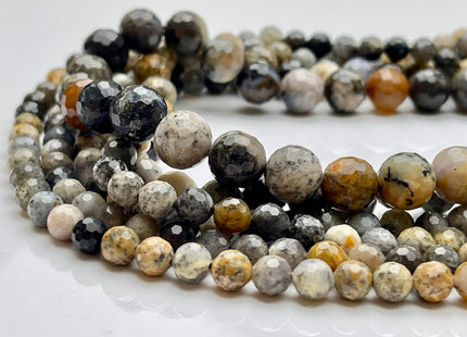 6mm 8mm 10mm Natural Dendritic Opal Faceted Round Gemstone Beads Genuine Natural Multi White Brown Gray Black Opal Gemstone Beads #3874