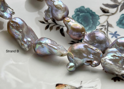 One-Of-A-Kind 18x23-22x30 mm AAA Very Rare HUGE Baroque Freshwater Pearl Bead Genuine Natural Seaweed Mauve Champagne Baroque Pearls #P1920