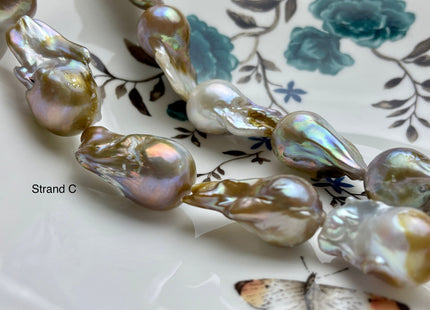 One-Of-A-Kind 18x23-22x30 mm AAA Very Rare HUGE Baroque Freshwater Pearl Bead Genuine Natural Seaweed Mauve Champagne Baroque Pearls #P1920