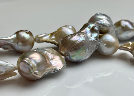 One-Of-A-Kind 16x20-20x30 mm AAA Very Rare HUGE Baroque Freshwater Pearl Bead Genuine Natural Seaweed Mauve Pink Baroque Pearls #P1922