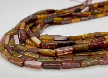 4-5x13 mm Cuboid Tube Shape Multi Color Quartz Gemstone Beads Green Yellow Strawberry Pink Quartz Beads Loose Beads 15.5 Inches Strand #3824