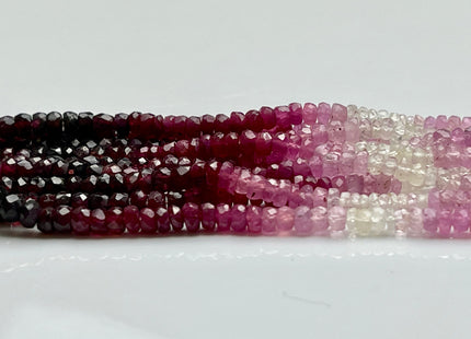 3.5-4mm AAA Natural Shaded Ruby Gemstone Beads Faceted Rondelle Shape Genuine Gemmy Pink Ruby Tiny Beads 8 Or 16 Inches Strand #3840