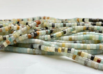 2x4mm Natural Color Amazonite Heishi Rondelle Shape Genuine Amazonite Discs Gemstone Loose Beads 15.5 Inches Strand #3102