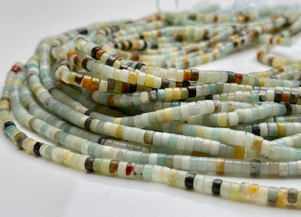 2x4mm Natural Color Amazonite Heishi Rondelle Shape Genuine Amazonite Discs Gemstone Loose Beads 15.5 Inches Strand #3102