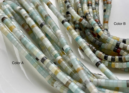 2x4mm Natural Color Amazonite Heishi Rondelle Shape Genuine Amazonite Discs Gemstone Loose Beads 15.5 Inches Strand #3102