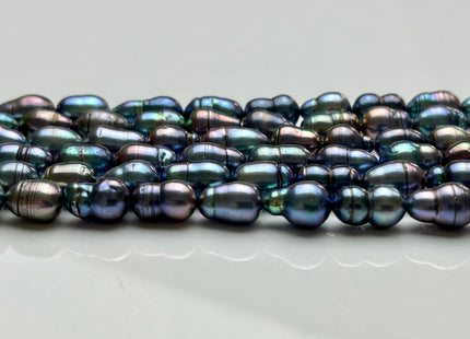 7x10-14 mm Rainbow Blue Peacock Baroque Freshwater Pearl Beads Genuine High Luster Peacock Baroque Freshwater Pearls 36 Pieces #P1855