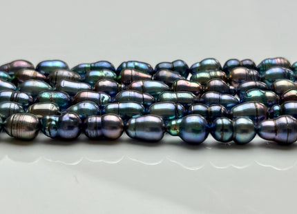 7x10-14 mm Rainbow Blue Peacock Baroque Freshwater Pearl Beads Genuine High Luster Peacock Baroque Freshwater Pearls 36 Pieces #P1855