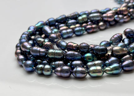 7x10-14 mm Rainbow Blue Peacock Baroque Freshwater Pearl Beads Genuine High Luster Peacock Baroque Freshwater Pearls 36 Pieces #P1855