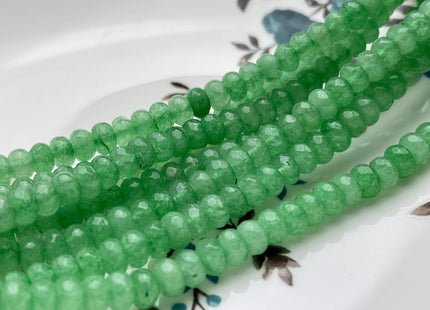 BEST DEAL 4x6 mm Faceted Rondelle Aventurine Green Color Agate Gemstone Beads Genuine Agate Gemstone Loose Beads 15 Inches Strand #3834