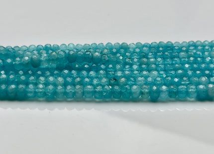 BEST DEAL 4x6 mm Faceted Rondelle Aqua Blue Color Agate Gemstone Beads Genuine Agate Gemstone Loose Beads 15 Inches Strand #3835