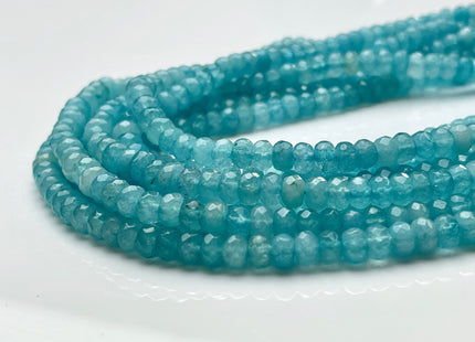 BEST DEAL 4x6 mm Faceted Rondelle Aqua Blue Color Agate Gemstone Beads Genuine Agate Gemstone Loose Beads 15 Inches Strand #3835