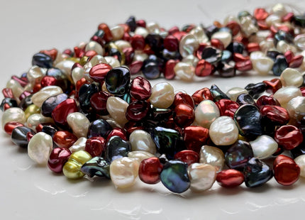8x11mm AAA Super High Luster Mixed Color Keshi Nugget Freshwater Pearl Beads Genuine Natural Keshi Nugget Pearls #P1848