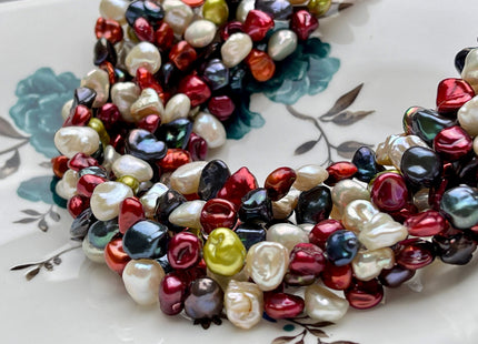 8x11mm AAA Super High Luster Mixed Color Keshi Nugget Freshwater Pearl Beads Genuine Natural Keshi Nugget Pearls #P1848