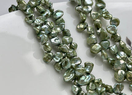 5-7x7-9mm Sage Green Color Keshi Freshwater Pearl Beads Top Drilled Keshi Pearls Genuine Freshwater Tiny Keshi Pearls #P1852