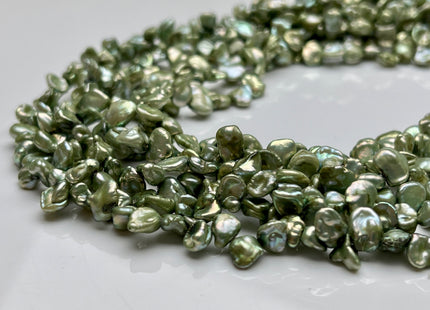 5-7x7-9mm Sage Green Color Keshi Freshwater Pearl Beads Top Drilled Keshi Pearls Genuine Freshwater Tiny Keshi Pearls #P1852
