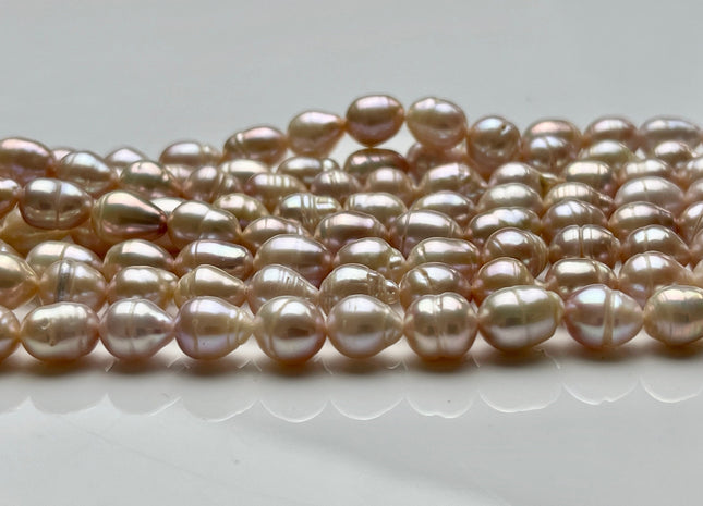 7x8-9 mm Natural Pink Baroque Freshwater Pearl Beads Genuine Soft Pink Color Baroque Freshwater Pearls 46-47 Pieces #P1853