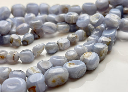 7-8x8-10mm Or 8-11x11-12mm Natural Blue Lace Agate Gemstone Nugget Beads Genuine Light Sky Blue Color Lace Agate Nugget Gemstone Beads #3879