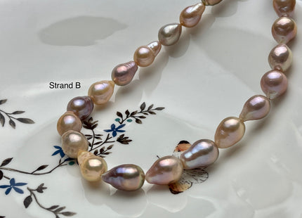 9-10x13-19mm AAAA Very Rare Mauve Pink Baroque Edison Pearl Genuine Natural High Luster Tear Drop Edison Pearl With Iridescent Color #P1945