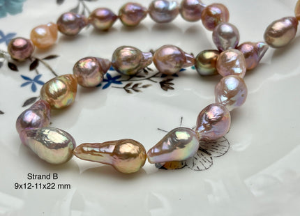 8-10x19-22 mm AAAA Very Rare Mauve Pink Baroque Edison Pearl Genuine Natural High Luster Tear Drop Edison Pearl With Iridescent Color #P1942