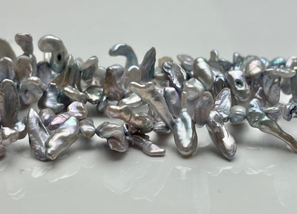 5x11-17 mm Baby Gray Blue Color Top Drilled Keshi Freshwater Pearls Genuine Baby Gray Blue Color Freshwater Keshi Pearl Beads #P1934