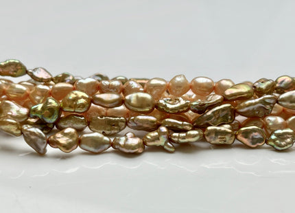 5-6x6-7 mm Light or Dark Champagne Keshi Freshwater Pearls Genuine High Luster Keshi Rice Nugget Shape Freshwater Pearl Beads #P1938