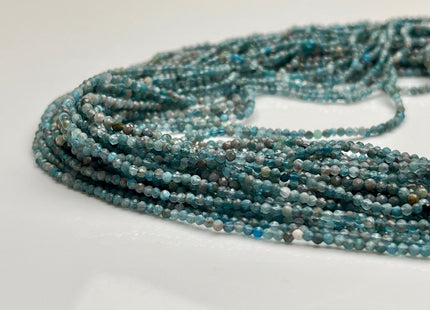 BEST DEAL 2 mm Faceted Round Tiny Multi Blue Apatite Gemstone Beads Genuine Natural Blue Apatite Loose Beads 15 Inches Strand #3892