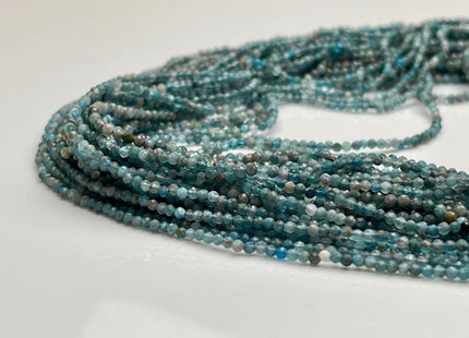 BEST DEAL 2 mm Faceted Round Tiny Multi Blue Apatite Gemstone Beads Genuine Natural Blue Apatite Loose Beads 15 Inches Strand #3892