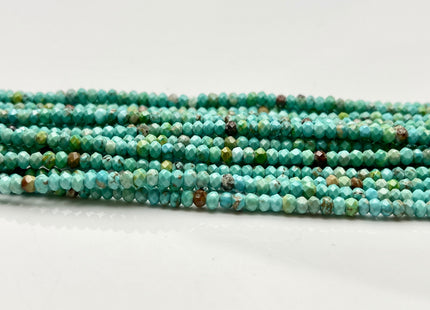 2x3 mm Faceted Rondelle Turquoise Beads 15 Inches Strand #3841