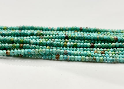 2x3 mm Faceted Rondelle Turquoise Beads 15 Inches Strand #3841